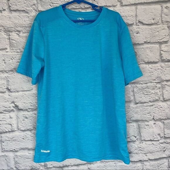 Athletic works dri works short sleeve dri fit top blue boys size L 10/12 - Picture 1 of 7